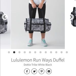 NWT Lululemon Dottie Tribe White Black Run Ways Duffel
